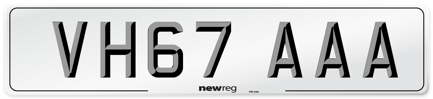 VH67 AAA Number Plate from New Reg